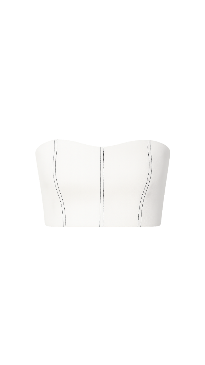 The Denim Bandeau in White