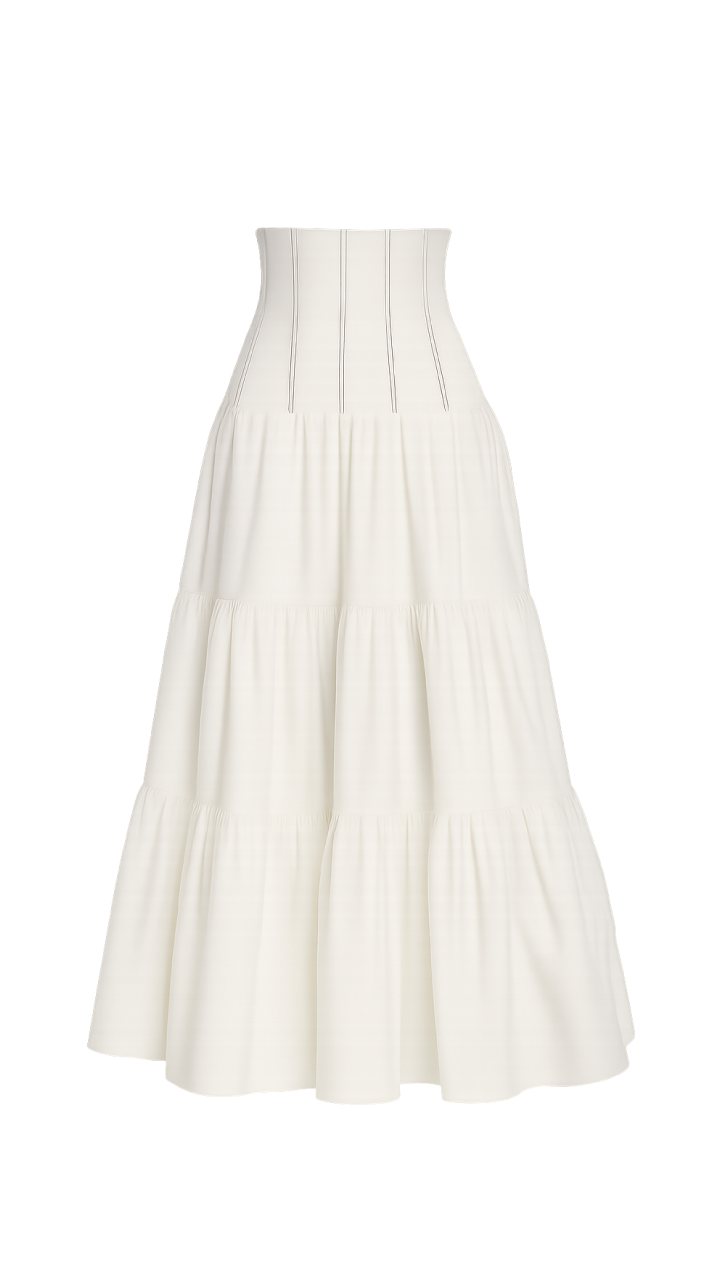 The Corset Maxi Skirt in White