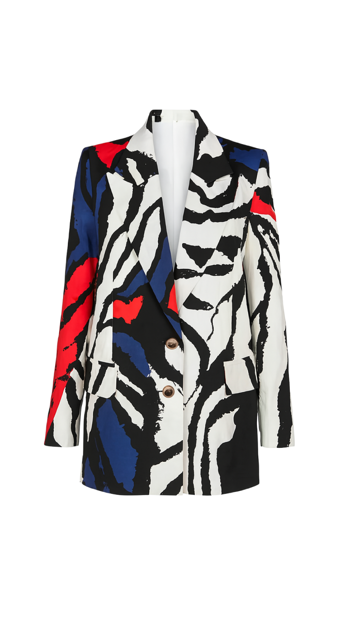 Multi Print Tuxedo Blazer