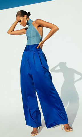Denim Ruffle Cargo Pant